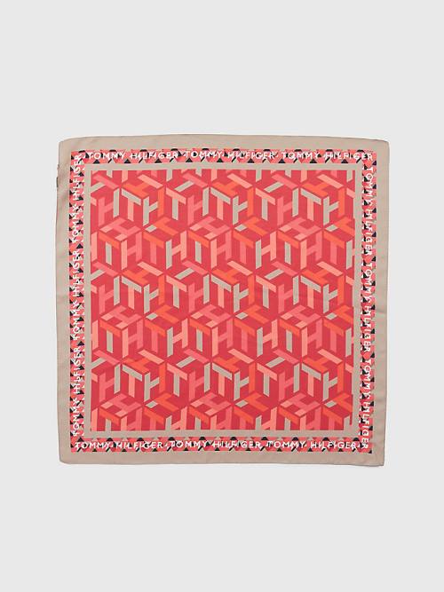 Tommy Hilfiger Iconic Silk Bandana Fular Kadın Pembe | TH985EOH