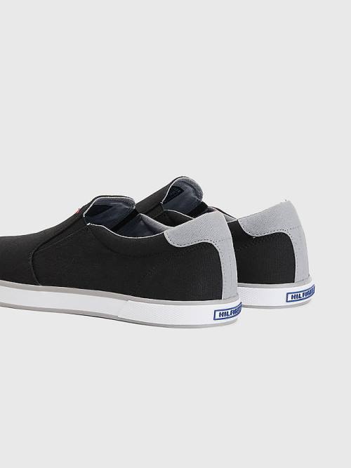 Tommy Hilfiger Iconic Slip-On Kanvas Spor Ayakkabı Erkek Siyah | TH817JAO