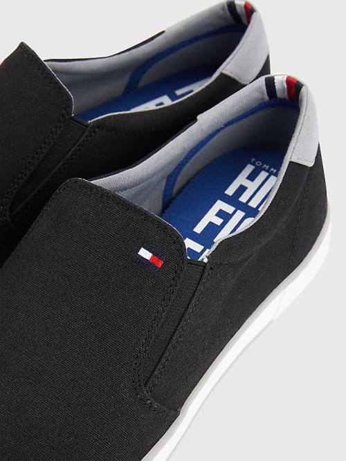 Tommy Hilfiger Iconic Slip-On Kanvas Spor Ayakkabı Erkek Siyah | TH817JAO