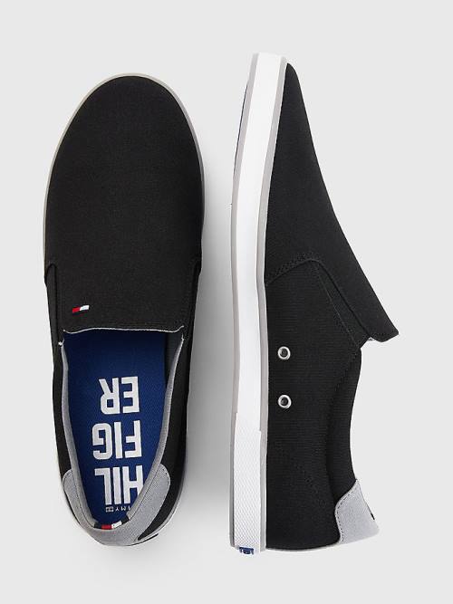 Tommy Hilfiger Iconic Slip-On Kanvas Spor Ayakkabı Erkek Siyah | TH817JAO