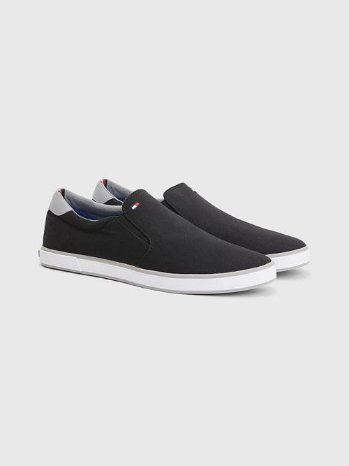 Tommy Hilfiger Iconic Slip-On Kanvas Spor Ayakkabı Erkek Siyah | TH817JAO