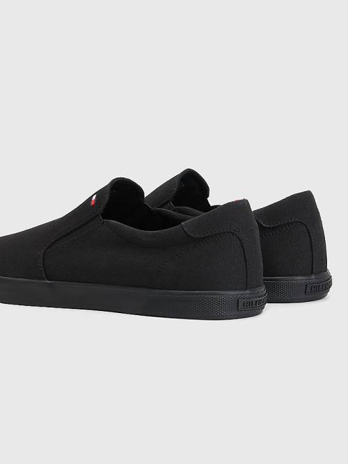 Tommy Hilfiger Iconic Slip-On Kanvas Spor Ayakkabı Erkek Siyah | TH901NEK