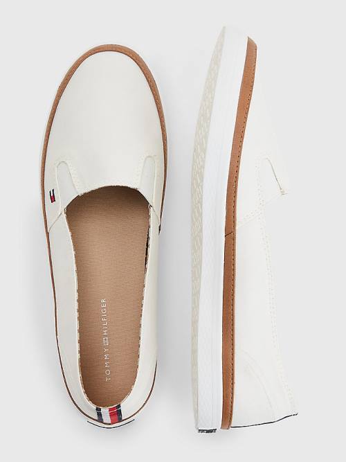 Tommy Hilfiger Iconic Slip-On Spor Ayakkabı Kadın Beyaz | TH397MFK