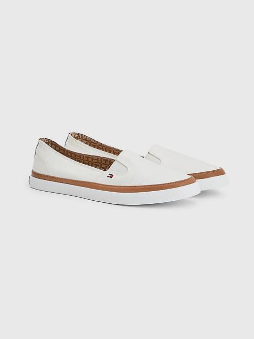 Tommy Hilfiger Iconic Slip-On Spor Ayakkabı Kadın Beyaz | TH397MFK