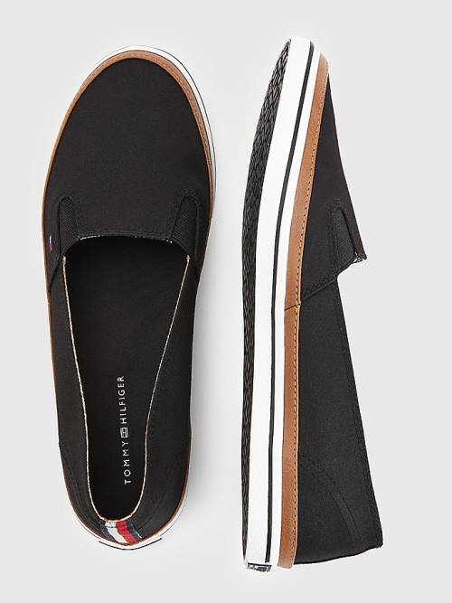 Tommy Hilfiger Iconic Slip-On Spor Ayakkabı Kadın Siyah | TH743JWA