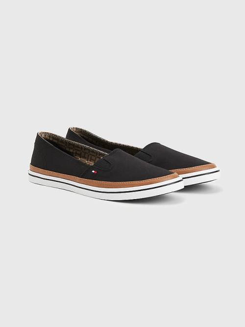 Tommy Hilfiger Iconic Slip-On Spor Ayakkabı Kadın Siyah | TH743JWA