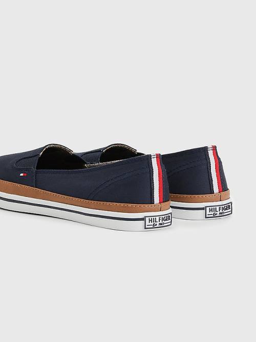 Tommy Hilfiger Iconic Slip-On Spor Ayakkabı Kadın Mavi | TH901ZAC