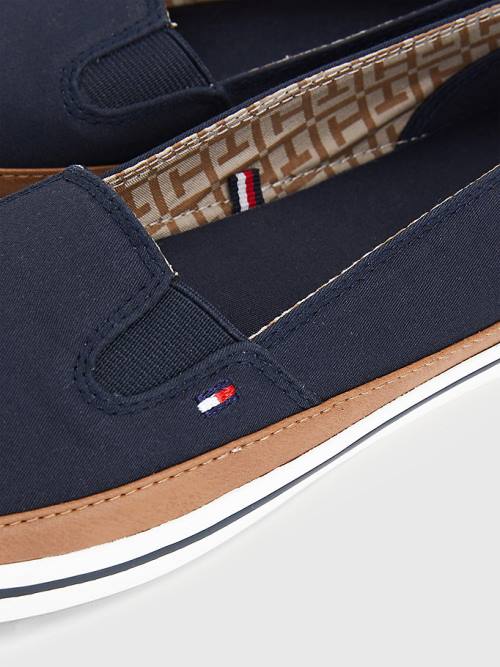 Tommy Hilfiger Iconic Slip-On Spor Ayakkabı Kadın Mavi | TH901ZAC