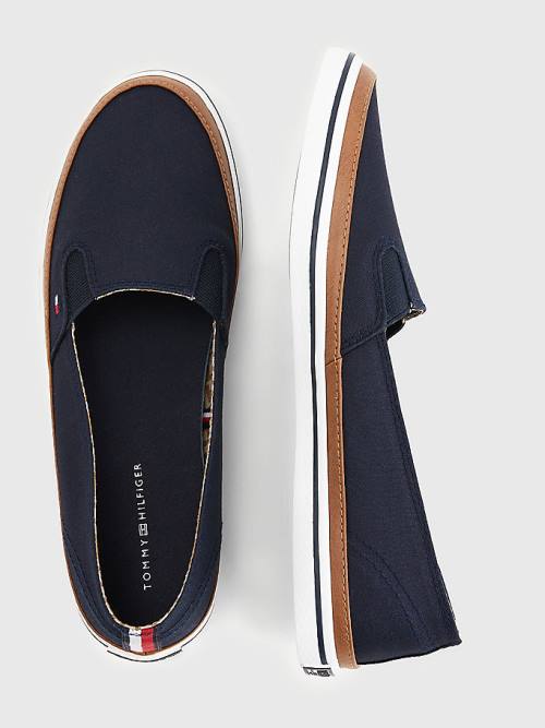 Tommy Hilfiger Iconic Slip-On Spor Ayakkabı Kadın Mavi | TH901ZAC