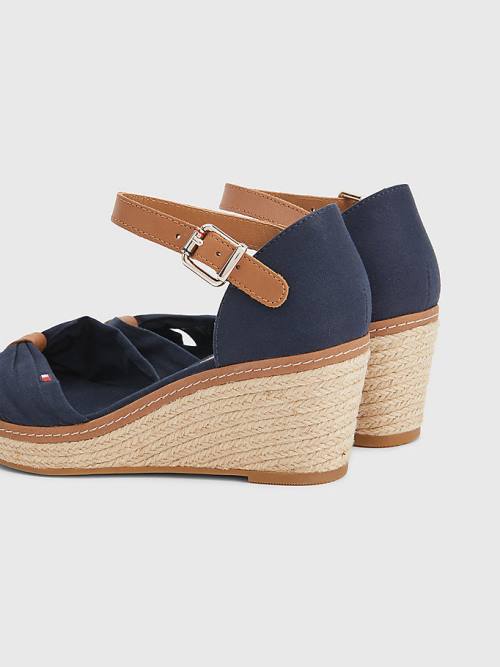 Tommy Hilfiger Iconic Wedge Espadril Sandalet Kadın Mavi | TH053ASO