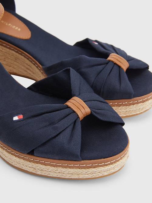 Tommy Hilfiger Iconic Wedge Espadril Sandalet Kadın Mavi | TH053ASO