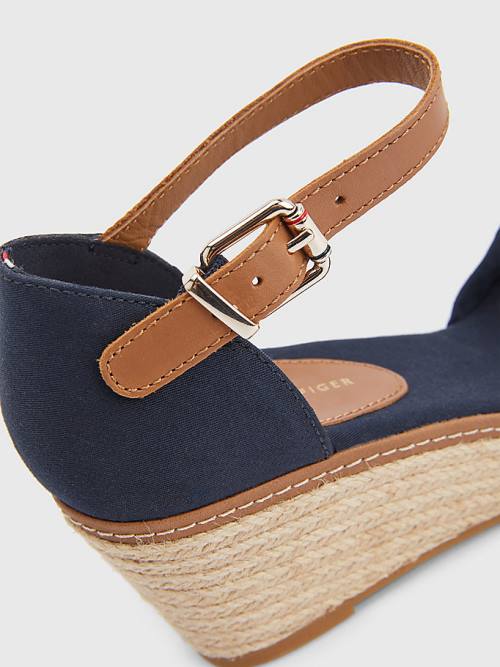 Tommy Hilfiger Iconic Wedge Espadril Sandalet Kadın Mavi | TH053ASO