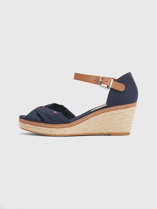 Tommy Hilfiger Iconic Wedge Espadril Sandalet Kadın Mavi | TH053ASO