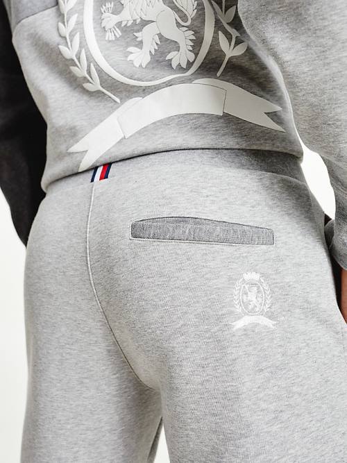 Tommy Hilfiger Icons Colour-Blocked Crest Joggers Pantolon Erkek Gri | TH537GNF