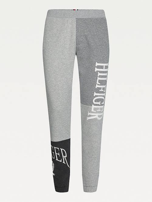 Tommy Hilfiger Icons Colour-Blocked Crest Joggers Pantolon Erkek Gri | TH537GNF