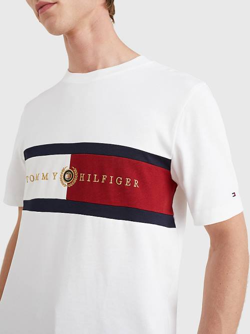 Tommy Hilfiger Icons Crest Tişört Erkek Beyaz | TH517TCQ