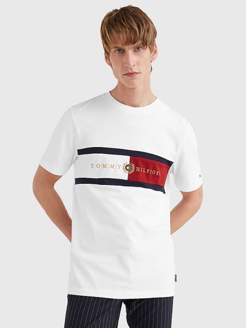 Tommy Hilfiger Icons Crest Tişört Erkek Beyaz | TH517TCQ