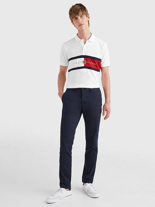 Tommy Hilfiger Icons Logo Regular Fit Polo Yaka Tişört Erkek Beyaz | TH751SXC