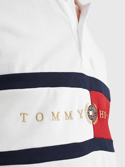 Tommy Hilfiger Icons Logo Regular Fit Polo Yaka Tişört Erkek Beyaz | TH751SXC