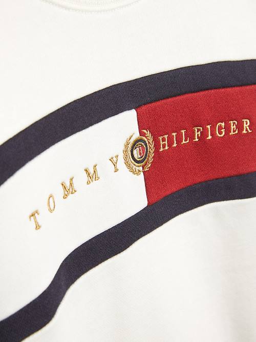 Tommy Hilfiger Icons Logo Sweatshirt Erkek Çocuk Beyaz | TH103PWH