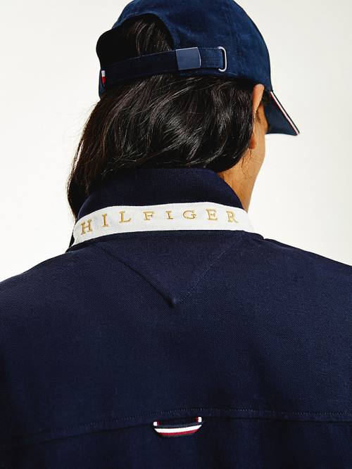 Tommy Hilfiger Icons Organic Pamuklu Regular Fit Polo Yaka Tişört Erkek Mavi | TH247AJX