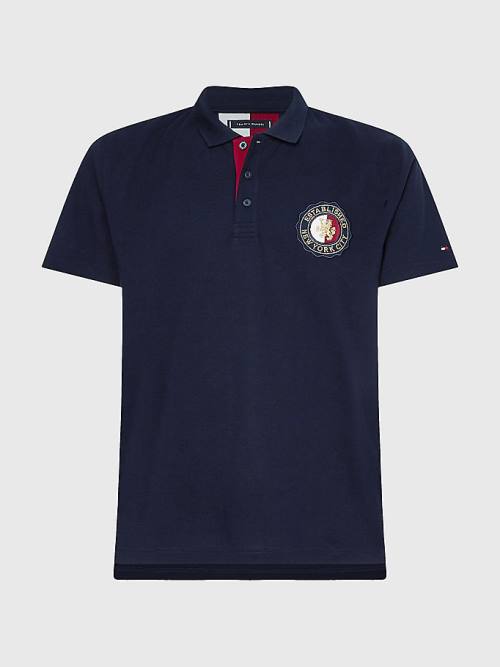 Tommy Hilfiger Icons Organic Pamuklu Regular Fit Polo Yaka Tişört Erkek Mavi | TH247AJX