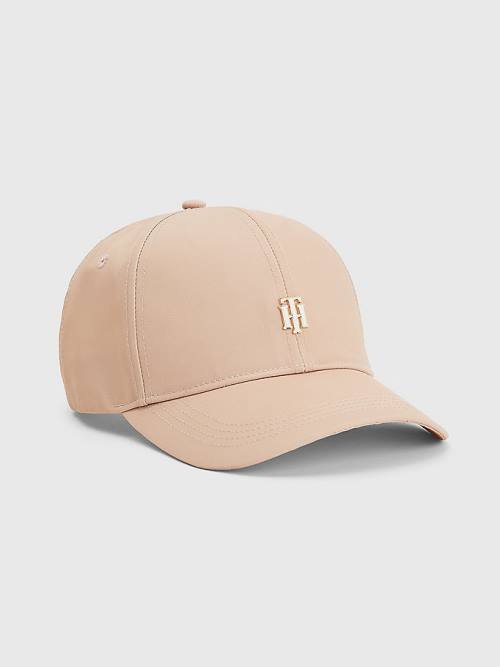 Tommy Hilfiger Interlock Plaque Cap Şapka Kadın Bej Rengi | TH927BNV