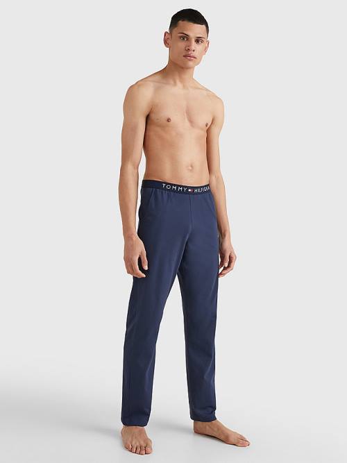 Tommy Hilfiger Jersey Loungewear Pants Pijama Erkek Mavi | TH390PIC