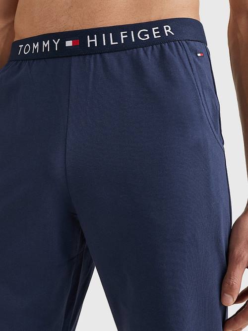 Tommy Hilfiger Jersey Loungewear Pants Pijama Erkek Mavi | TH390PIC