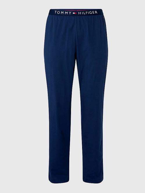 Tommy Hilfiger Jersey Loungewear Pants Pijama Erkek Mavi | TH390PIC