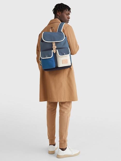 Tommy Hilfiger Kanvas Flap Backpack Çanta Erkek Mavi | TH395YVM