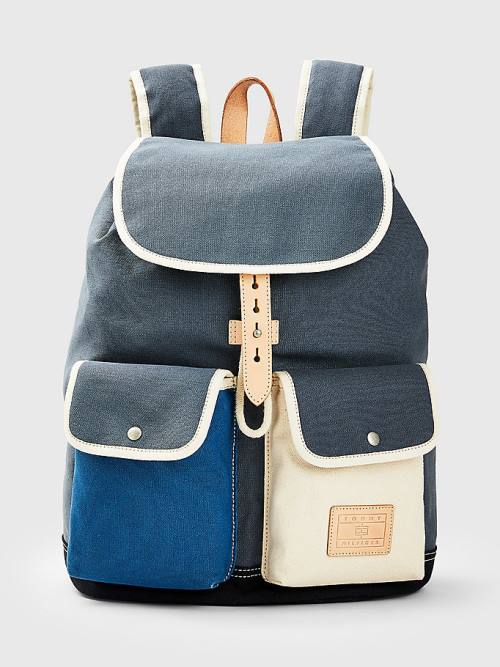 Tommy Hilfiger Kanvas Flap Backpack Çanta Erkek Mavi | TH395YVM