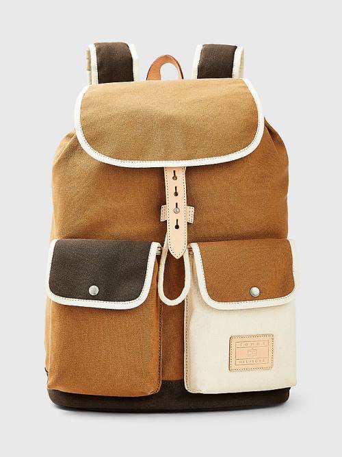 Tommy Hilfiger Kanvas Flap Backpack Çanta Erkek Haki | TH970SBQ