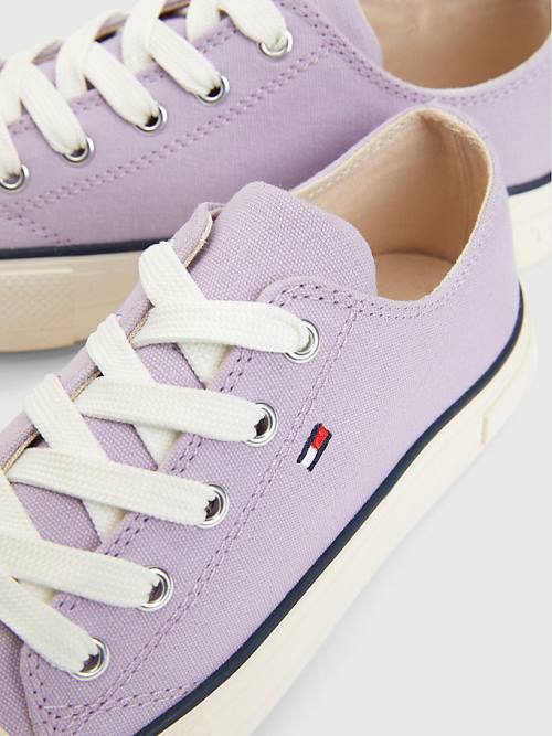 Tommy Hilfiger Kanvas Tıknaz Low-Top Spor Ayakkabı Kiz Çocuk Mor | TH025OHD