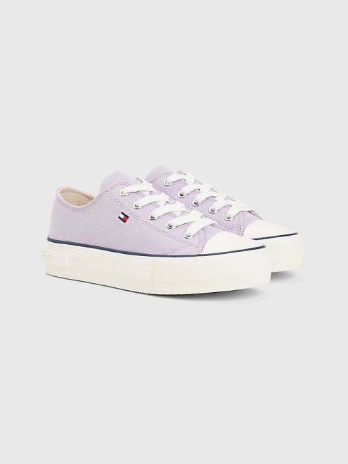 Tommy Hilfiger Kanvas Tıknaz Low-Top Spor Ayakkabı Kiz Çocuk Mor | TH025OHD