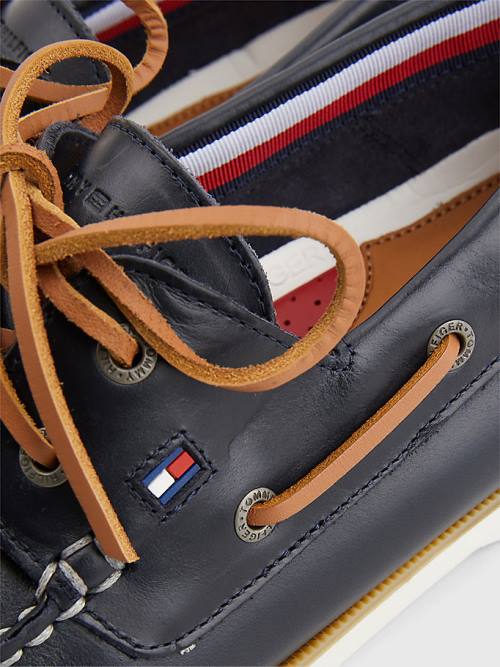 Tommy Hilfiger Klasik Deri Tekne Günlük Ayakkabı Erkek Mavi | TH394KFU