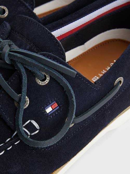 Tommy Hilfiger Klasik Süet Tekne Günlük Ayakkabı Erkek Mavi | TH345KLU