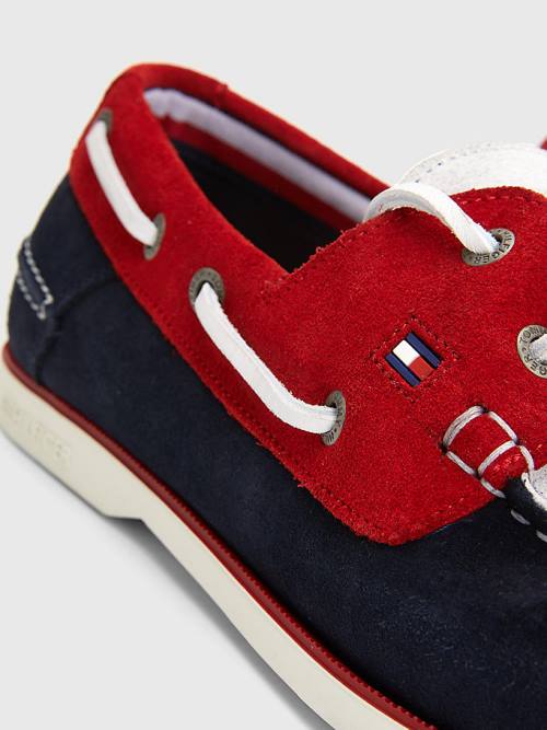 Tommy Hilfiger Klasik Süet Tekne Günlük Ayakkabı Erkek Mavi | TH498TWY