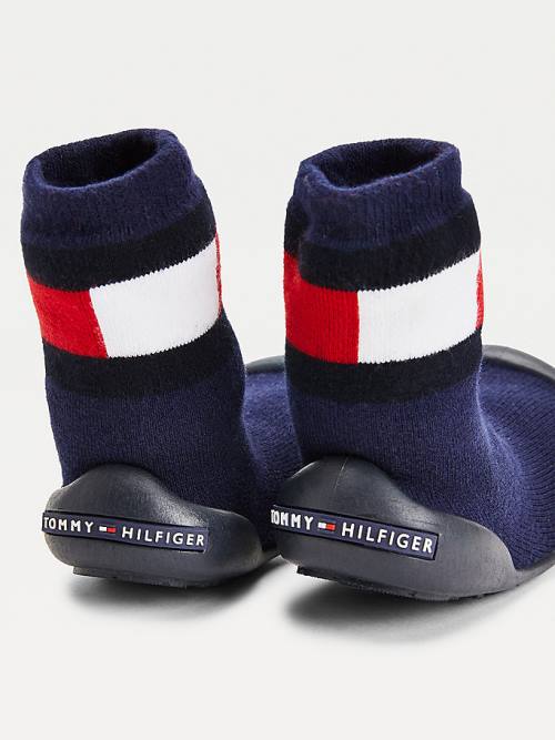 Tommy Hilfiger Knitted Colour-Blocked Terlik Sock Bot Erkek Çocuk Mavi | TH394VSE