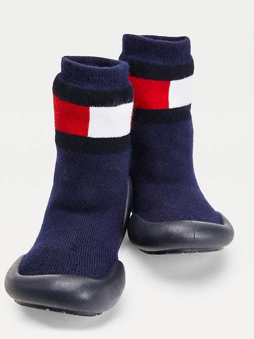 Tommy Hilfiger Knitted Colour-Blocked Terlik Sock Bot Erkek Çocuk Mavi | TH394VSE