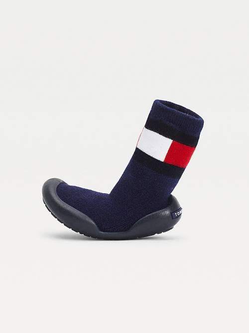 Tommy Hilfiger Knitted Colour-Blocked Terlik Sock Bot Erkek Çocuk Mavi | TH394VSE