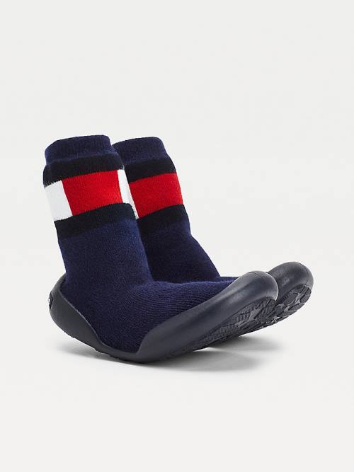 Tommy Hilfiger Knitted Colour-Blocked Terlik Sock Bot Erkek Çocuk Mavi | TH394VSE