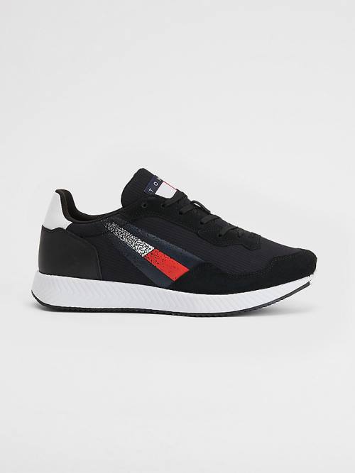 Tommy Hilfiger Krampon Mixed Texture Flag Spor Ayakkabı Erkek Siyah | TH296JVP