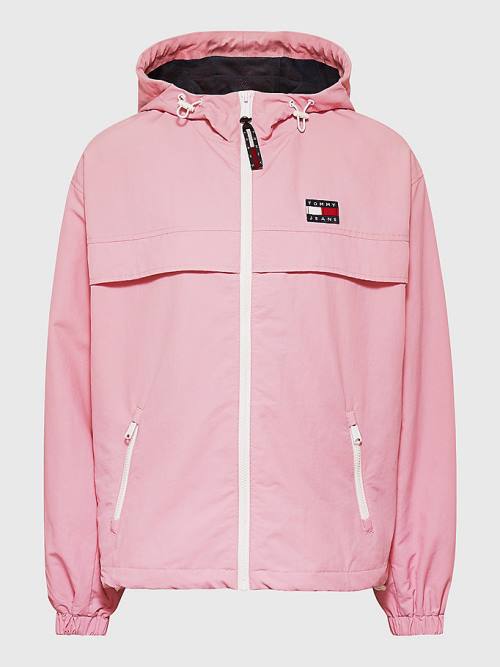 Tommy Hilfiger Kukuletalı Chicago Windbreaker Ceket Kadın Pembe | TH358YMS