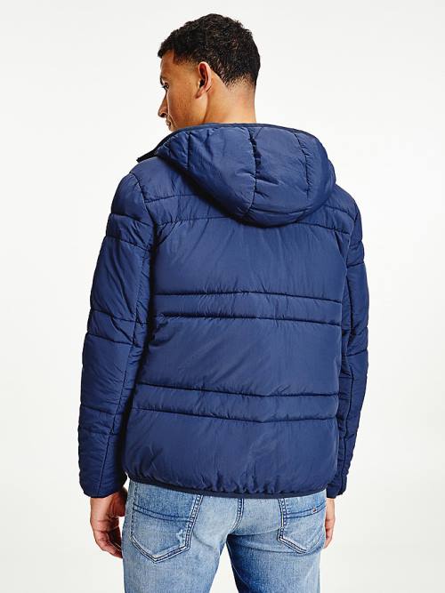 Tommy Hilfiger Kukuletalı Quilted Puffer Ceket Erkek Mavi | TH017YFB