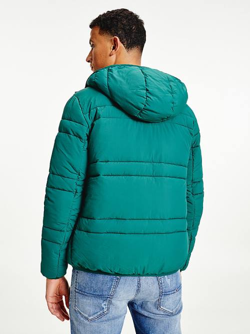 Tommy Hilfiger Kukuletalı Quilted Puffer Ceket Erkek Yeşil | TH385AUH