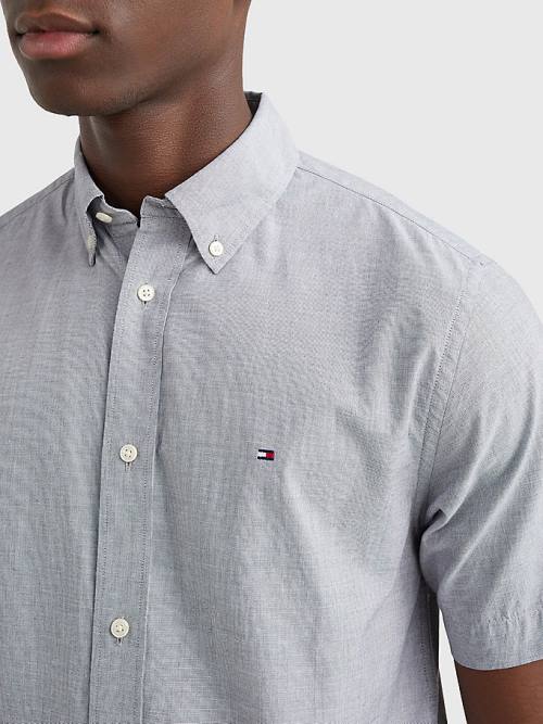 Tommy Hilfiger Kısa Sleeve Regular Fit Poplin Gömlek Erkek Mavi | TH408SZT