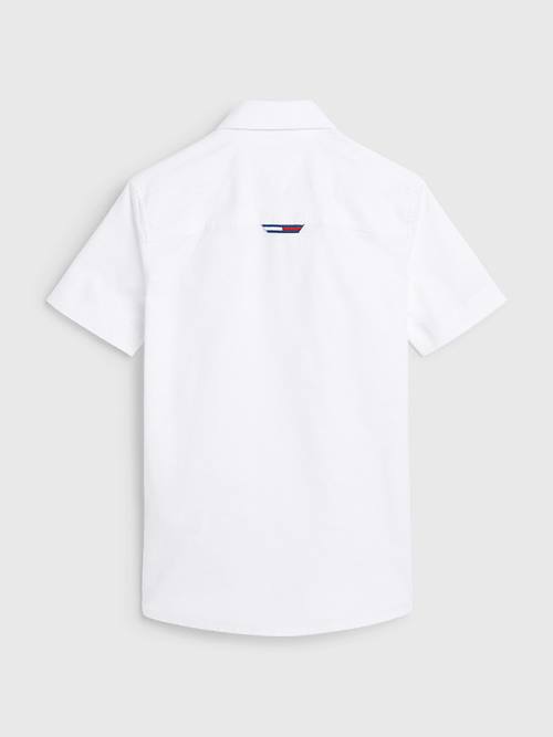 Tommy Hilfiger Kısa Sleeve Stretch Oxford Gömlek Erkek Çocuk Beyaz | TH539WZU