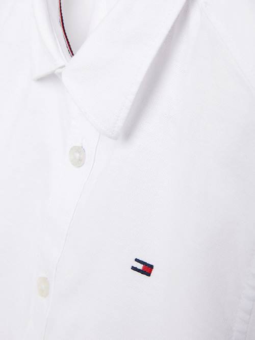 Tommy Hilfiger Kısa Sleeve Stretch Oxford Gömlek Erkek Çocuk Beyaz | TH539WZU