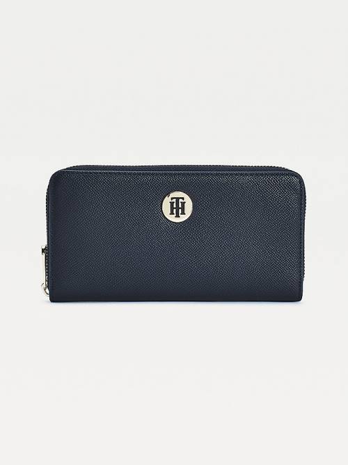 Tommy Hilfiger Large Monogram Zip-Around Cüzdan Kadın Mavi | TH293MDQ